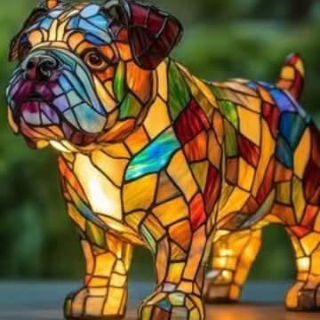 Nachtlampje met warme gloed in hondenvorm, 6 inch, via USB gevoed licht met tussenschakelaar