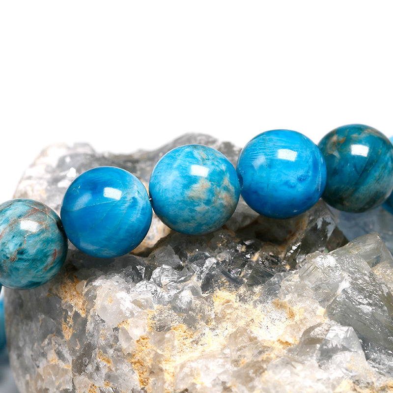 Oceaankristal | Armband van natuurlijke oceaanblauwe apatiet