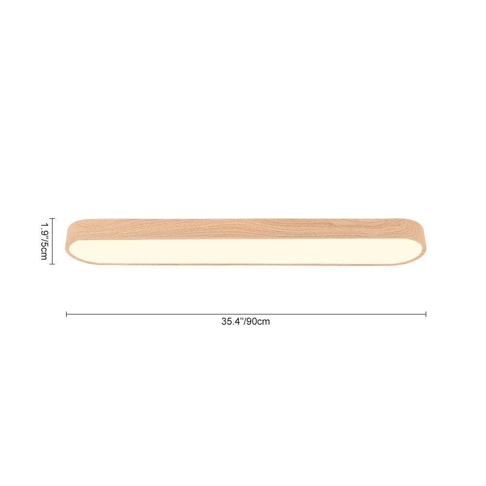 Ovale LED Plafondlamp Nordic Glow met Houten Accent