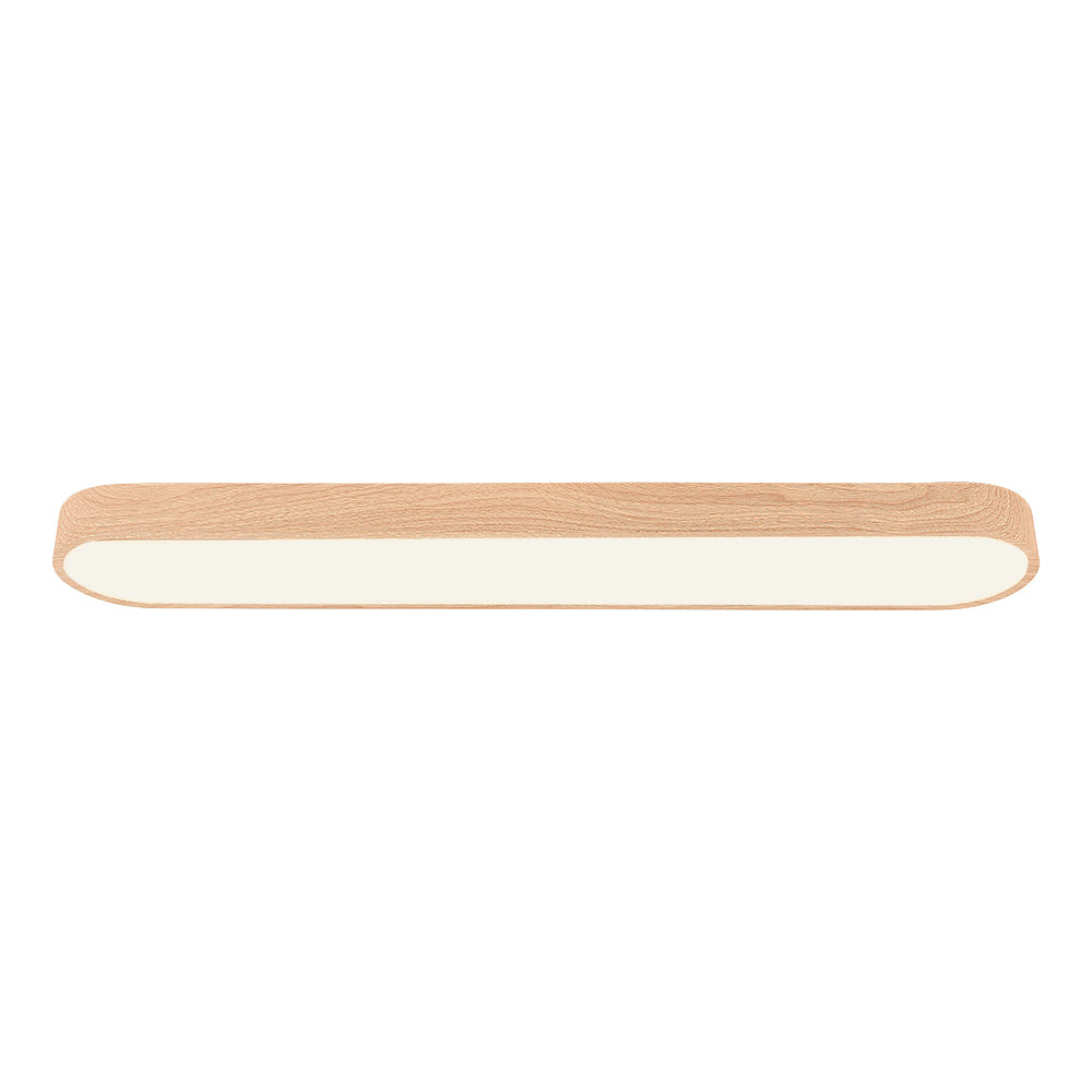 Ovale LED Plafondlamp Nordic Glow met Houten Accent