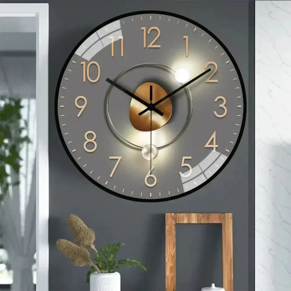 Stille wandklok, minimalistisch en geruisloos uurwerk voor in huis