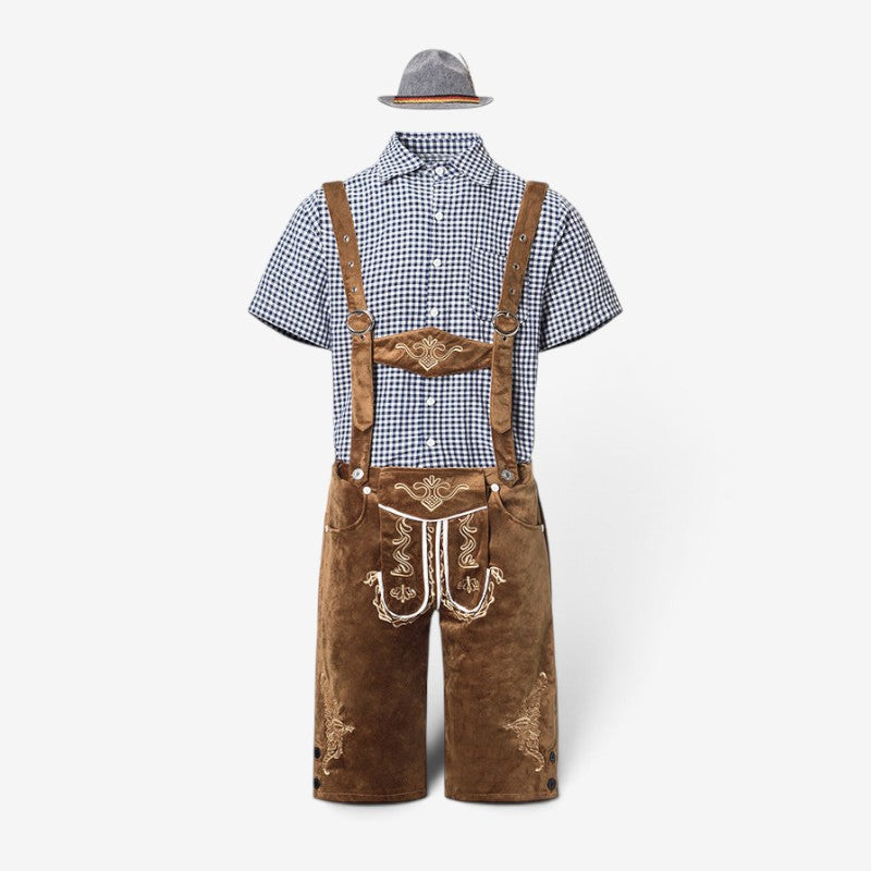 Beiers herenkostuum met lederhose en overhemd