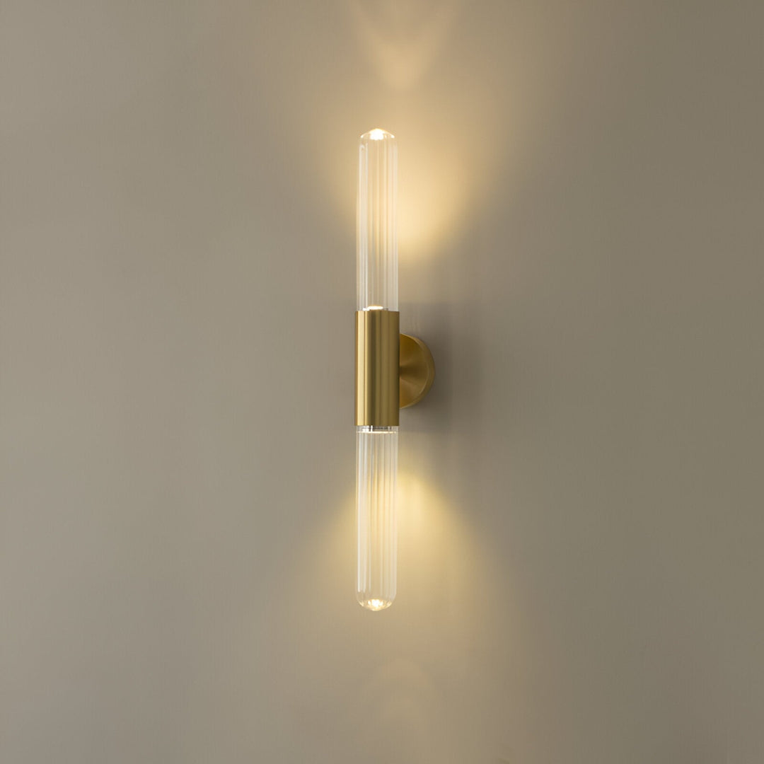 Nordic Wandlamp van Golfglas met LED, Messing, 1 Lichtpunt