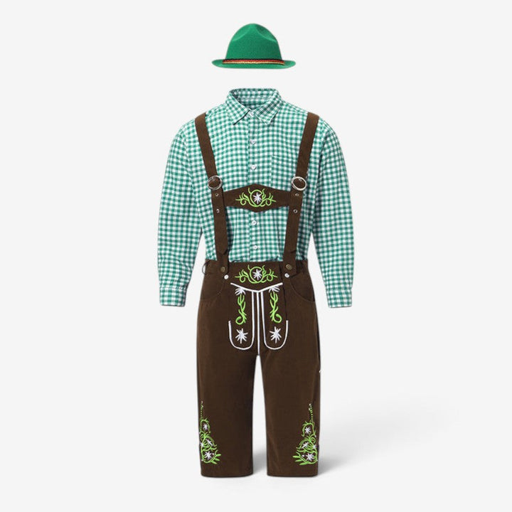 Beiers herenkostuum met lederhose en overhemd