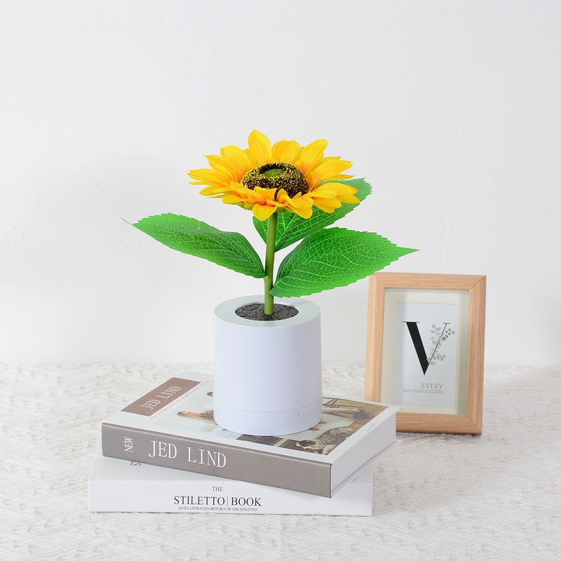 LED-sfeerlamp in zonnebloemstijl, decoratief warm licht