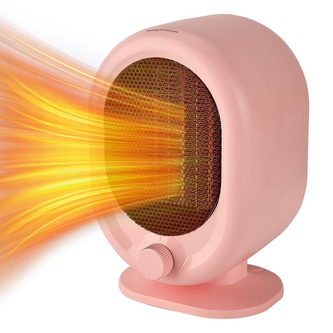 Elegante roze ventilatorkachel met thermostaat