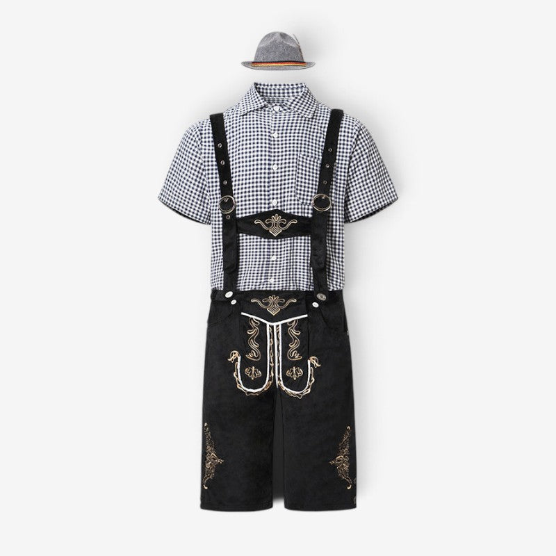 Beiers herenkostuum met lederhose en overhemd