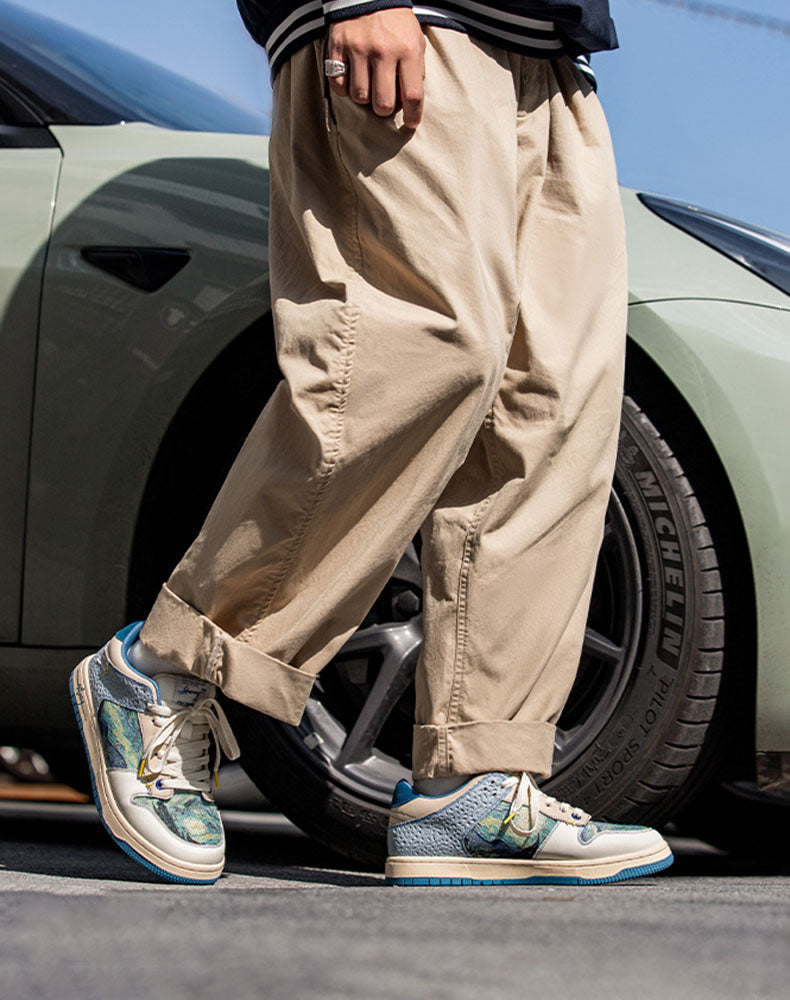 Artistieke uniseks sneakers met sterrennacht-design en comfortabele zool - Lior