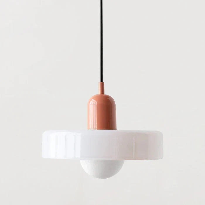 Bauhaus pendelleuchte van gekleurd glas