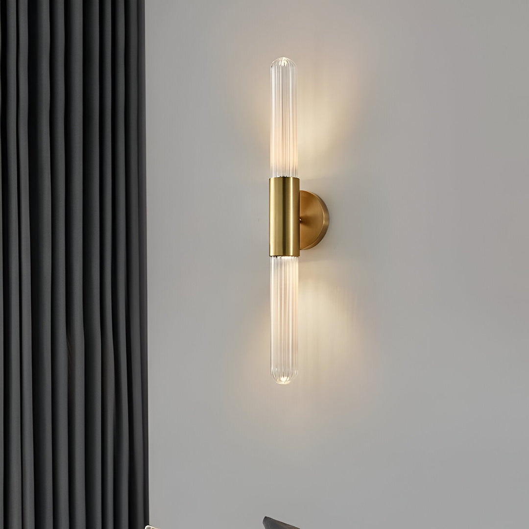 Nordic Wandlamp van Golfglas met LED, Messing, 1 Lichtpunt