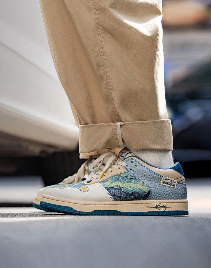Artistieke uniseks sneakers met sterrennacht-design en comfortabele zool - Lior
