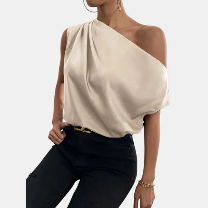 Off-Shoulder Dames Top met Luchtige Pasvorm