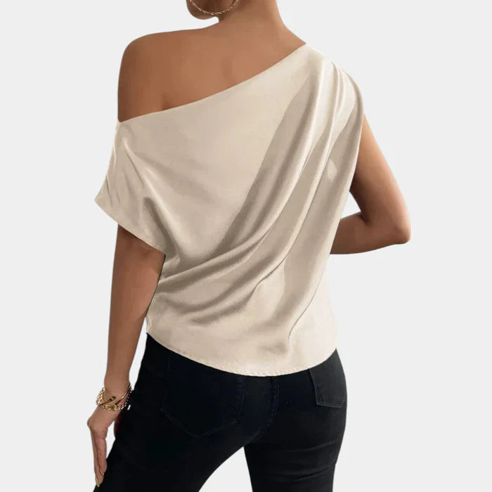Off-Shoulder Dames Top met Luchtige Pasvorm