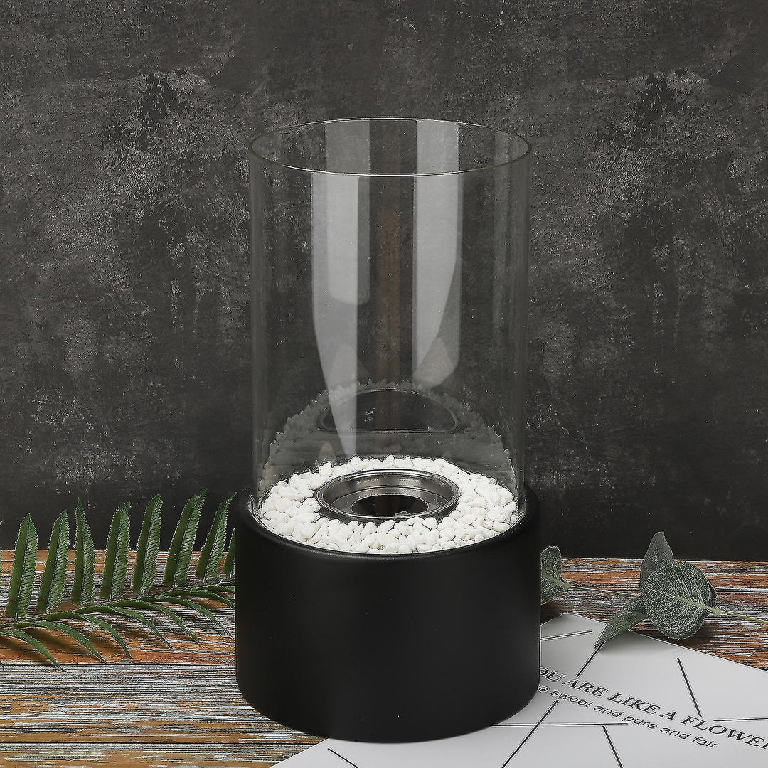 Everlasting Flame olielamp, elegante glazen cilinder met klassieke gloed