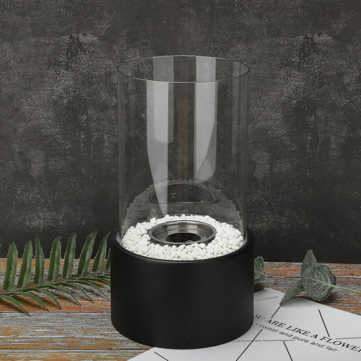 Everlasting Flame olielamp, elegante glazen cilinder met klassieke gloed
