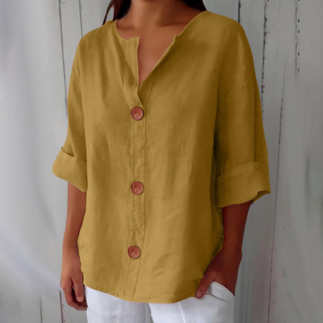 Olivia – losse linnen blouse: lichte en comfortabele zomertop
