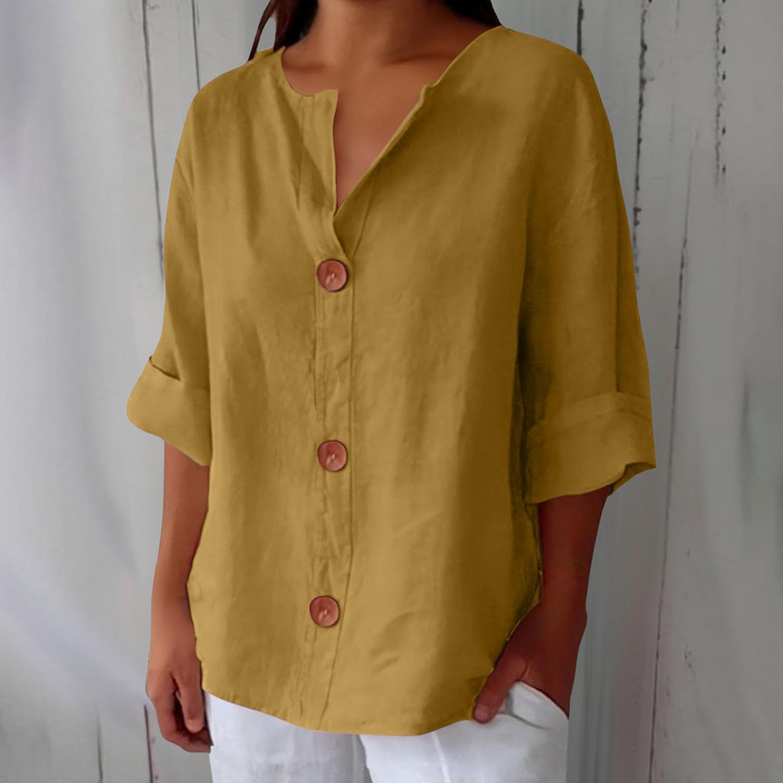 Olivia – losse linnen blouse: lichte en comfortabele zomertop