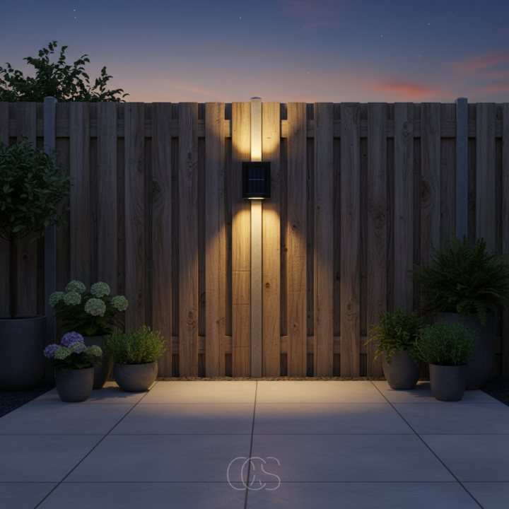 Draadloze zonne-energie-wandlamp voor buiten met sensor, IP65 waterdicht