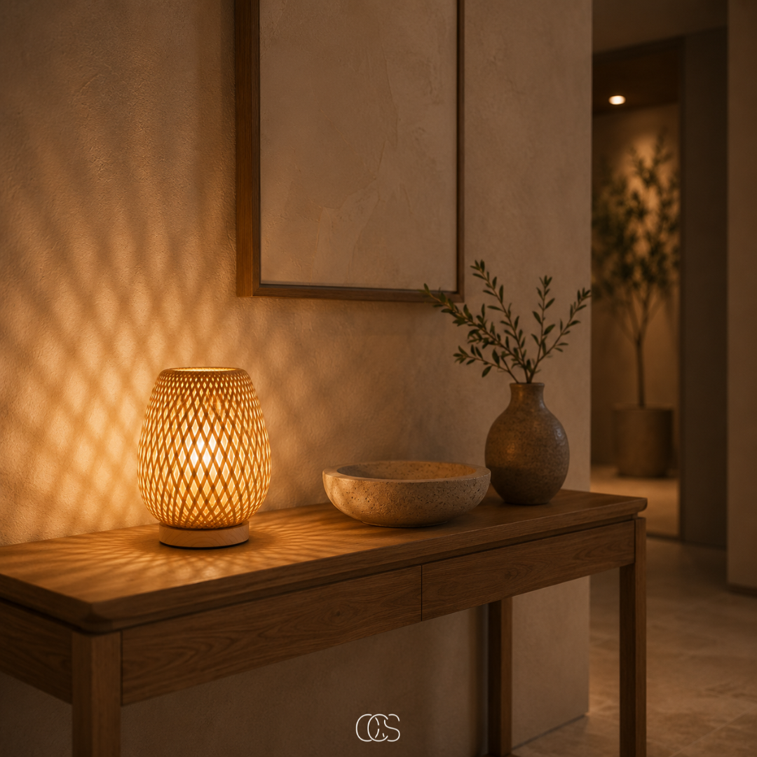 Draadloze bamboe tafellamp - Scandinavische dimbare LED met 3 lichtkleuren