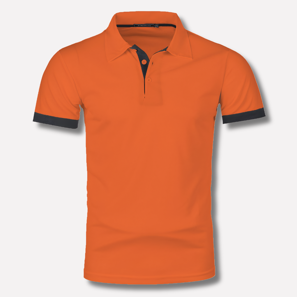 Oranje Polo Shirt met Contrasterende Afwerking voor Heren