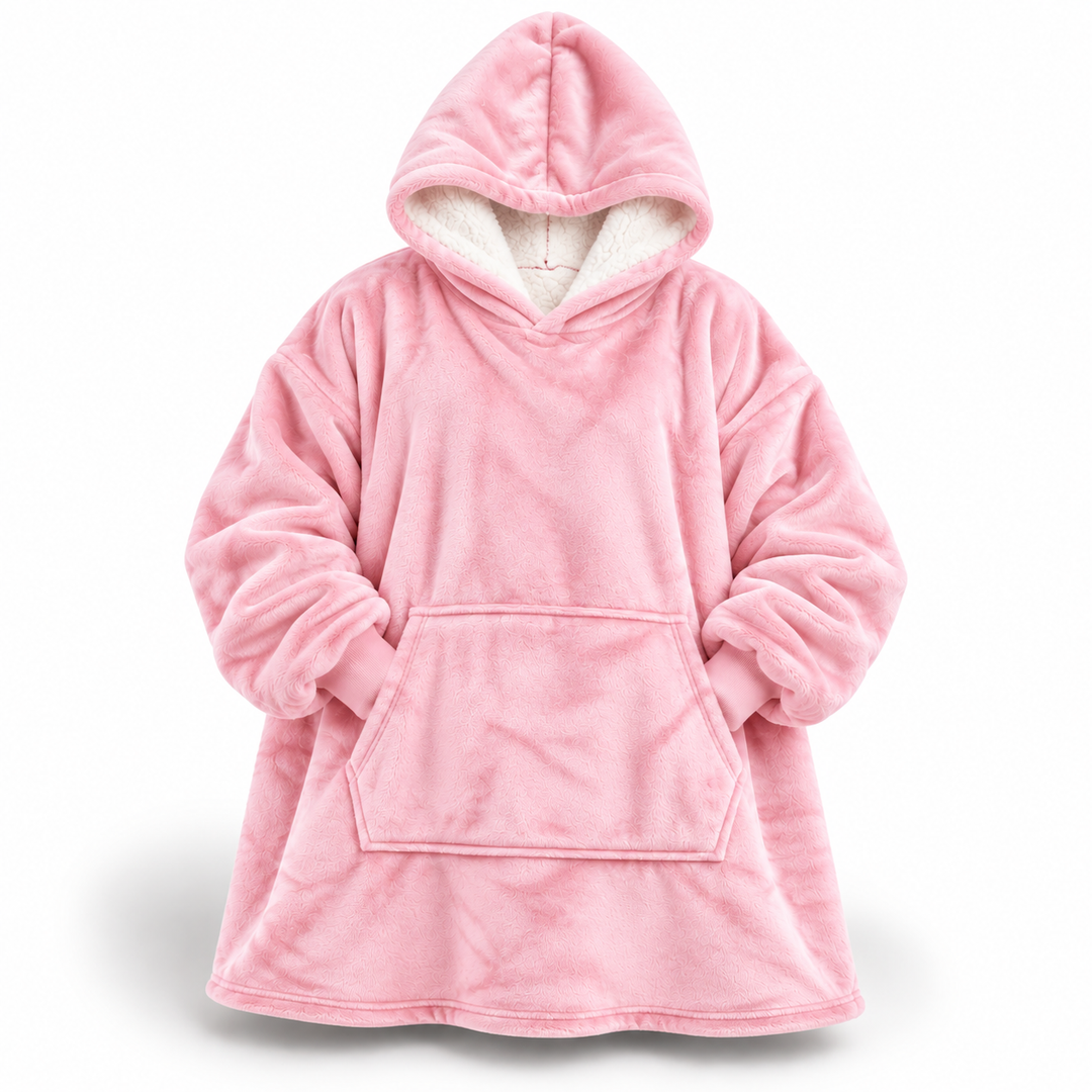 Ultrazachte oversized sherpa-hoodiedeken (met zak)