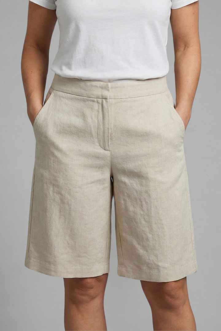 Dames high-waist zomershort met getailleerde pasvorm, losse pasvorm voor elke dag