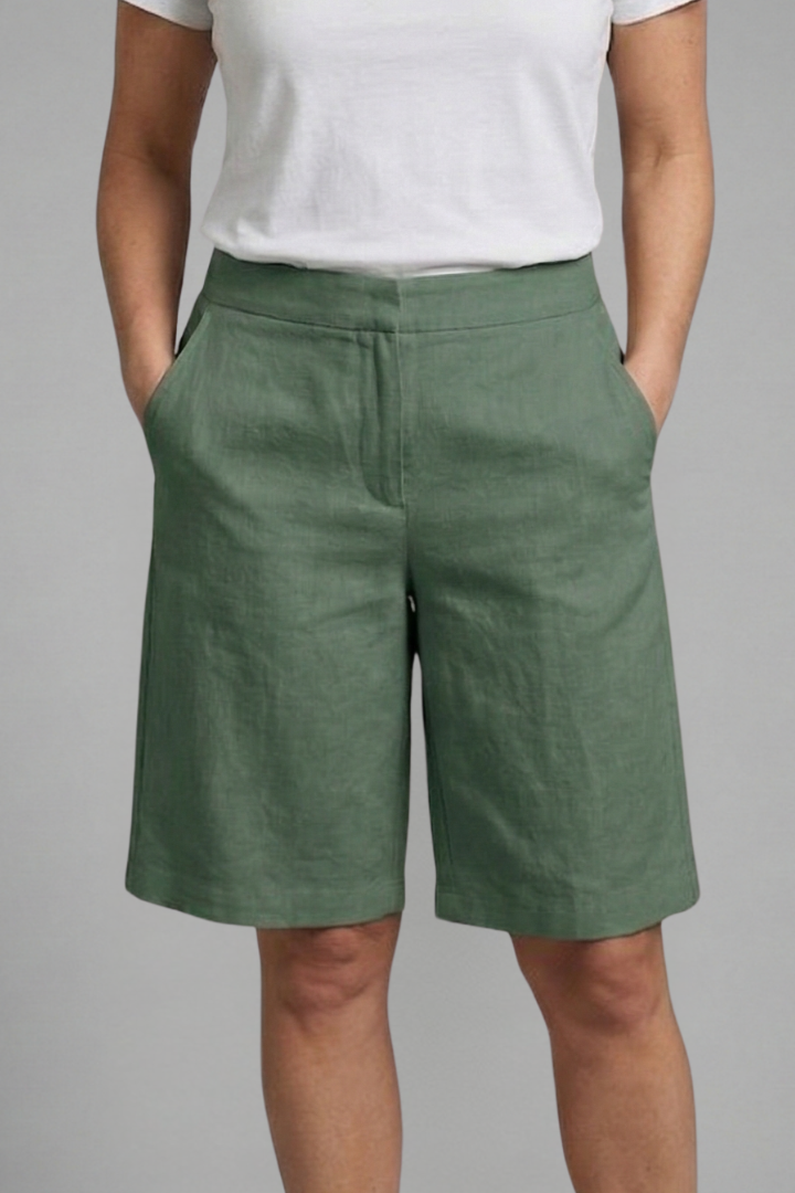 Dames high-waist zomershort met getailleerde pasvorm, losse pasvorm voor elke dag