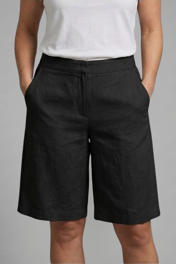 Dames high-waist zomershort met getailleerde pasvorm, losse pasvorm voor elke dag