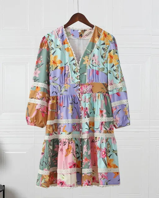 Maxi en mini bohemian jurk - Angela