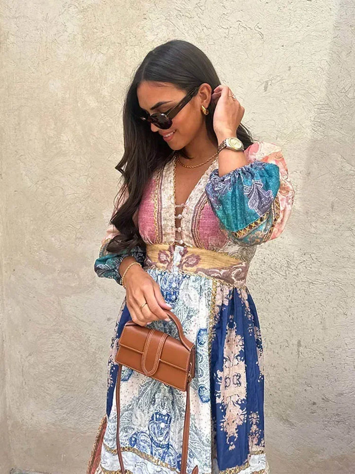 Maxi en mini bohemian jurk - Angela