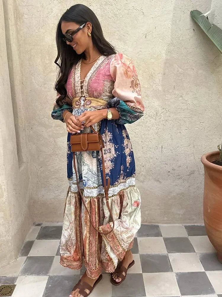 Maxi en mini bohemian jurk - Angela