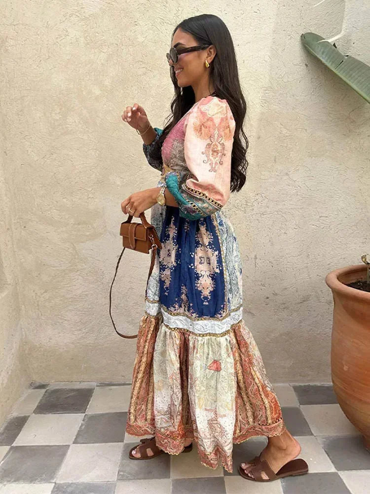 Maxi en mini bohemian jurk - Angela