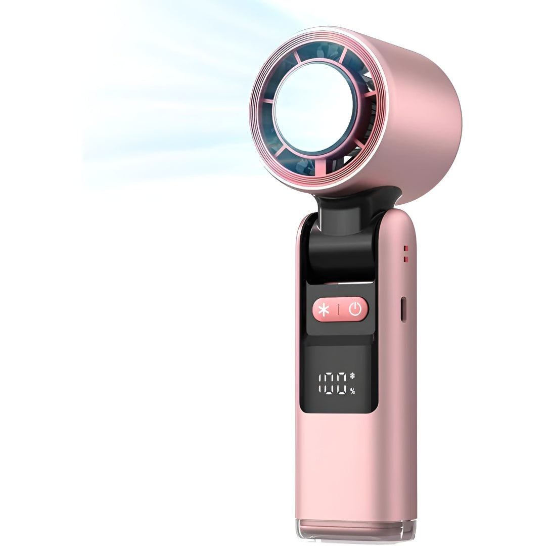 Draagbare oplaadbare handventilator met digitaal display