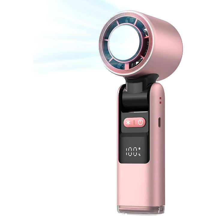 Draagbare oplaadbare handventilator met digitaal display