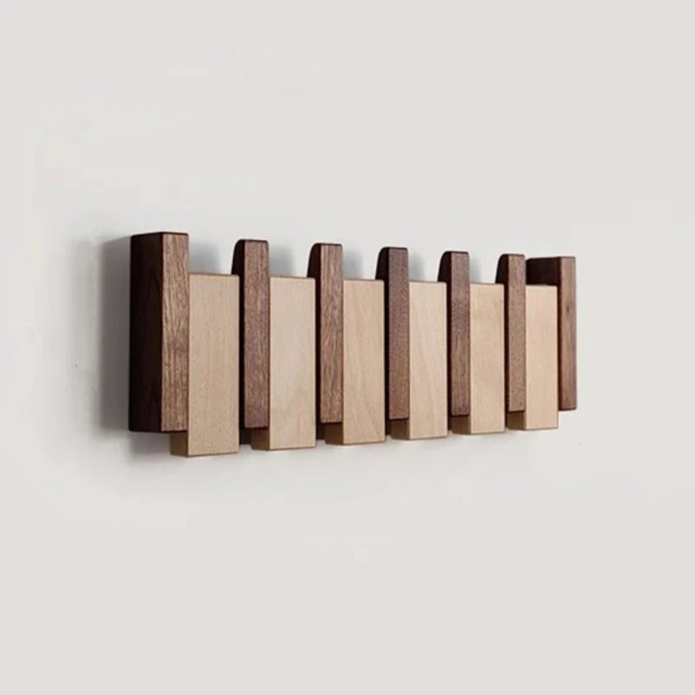Pianostijl wandkapstok met opklapbare haken