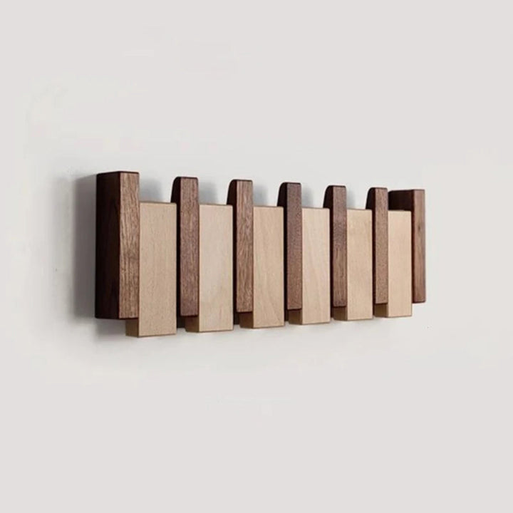 Pianostijl wandkapstok met opklapbare haken