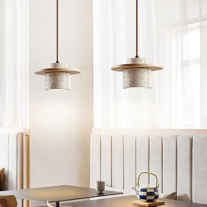 Travertijn hanglamp voor natuurlijke luxe - StoneGlow