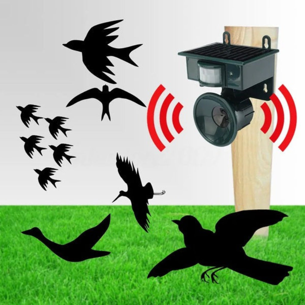 Vogelverjager voor de tuin, bewegingssensor ongediertebestrijding met sonische & ultrasone output