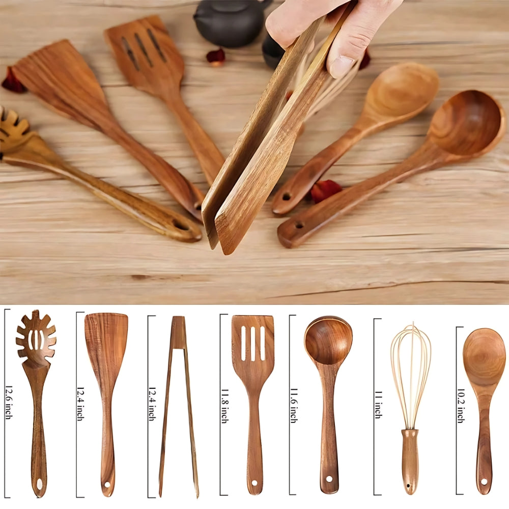 Handgemaakte houten keukengereiset voor dagelijks koken