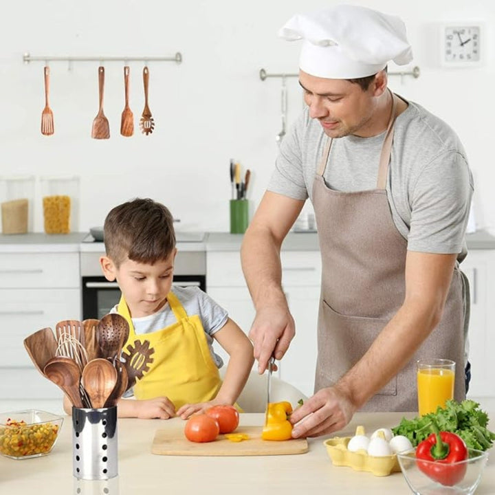 Handgemaakte houten keukengereiset voor dagelijks koken