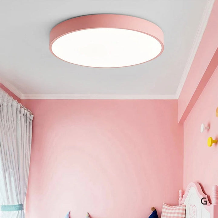 Ronde Nordic Macaron Plafondlamp van Hout