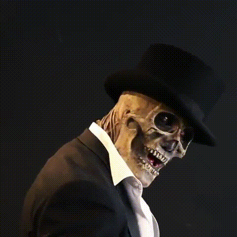 Realistisch skelet-halloweenmasker met hersenen voor volwassenen
