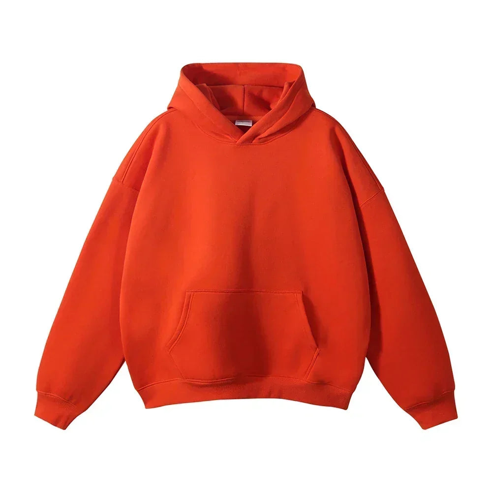 Losse herenhoodie met kangoeroezak