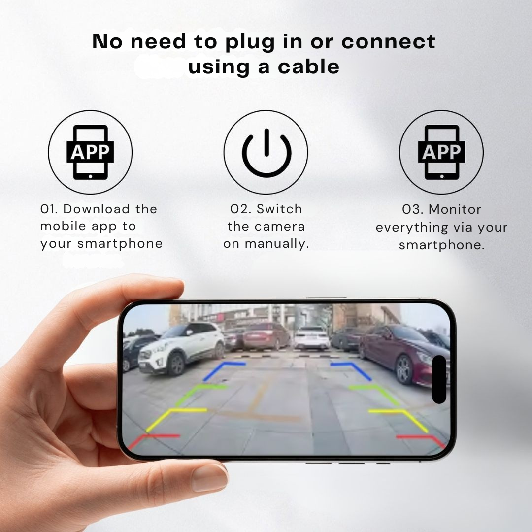 Draadloze magnetische achteruitrijcamera met nachtzicht voor auto's, campers en aanhangers