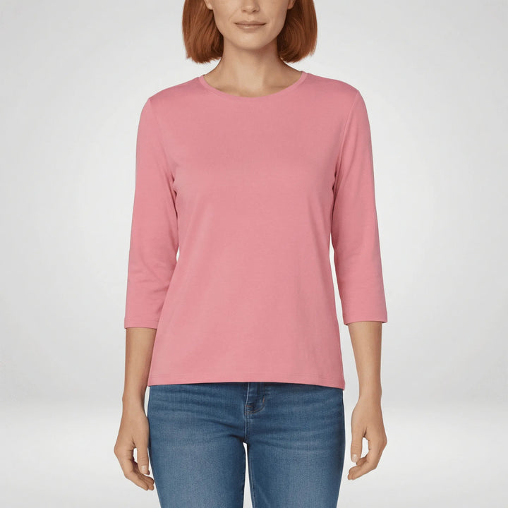 Rondhals-T-shirt met driekwartmouwen - Lucienne