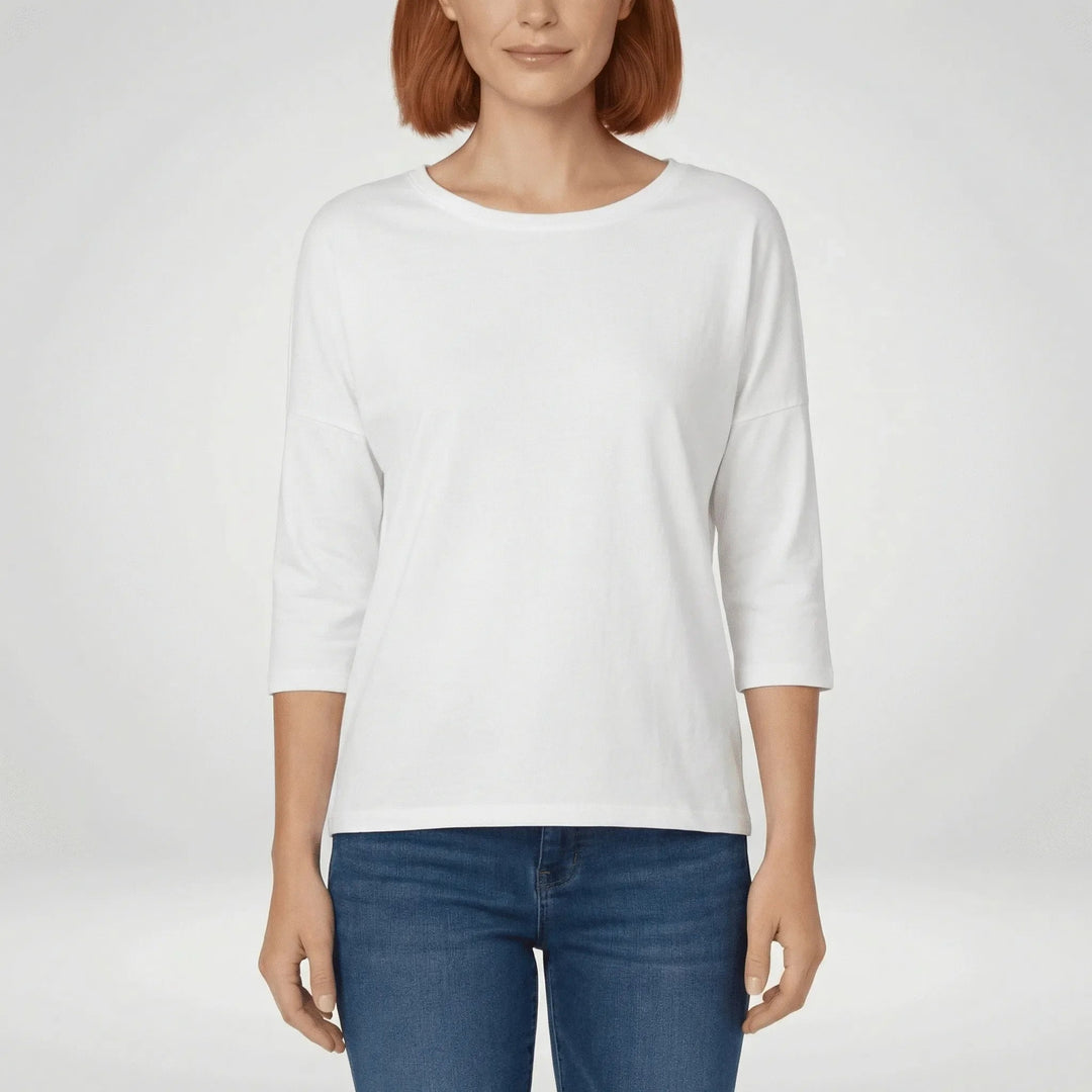 Rondhals-T-shirt met driekwartmouwen - Lucienne