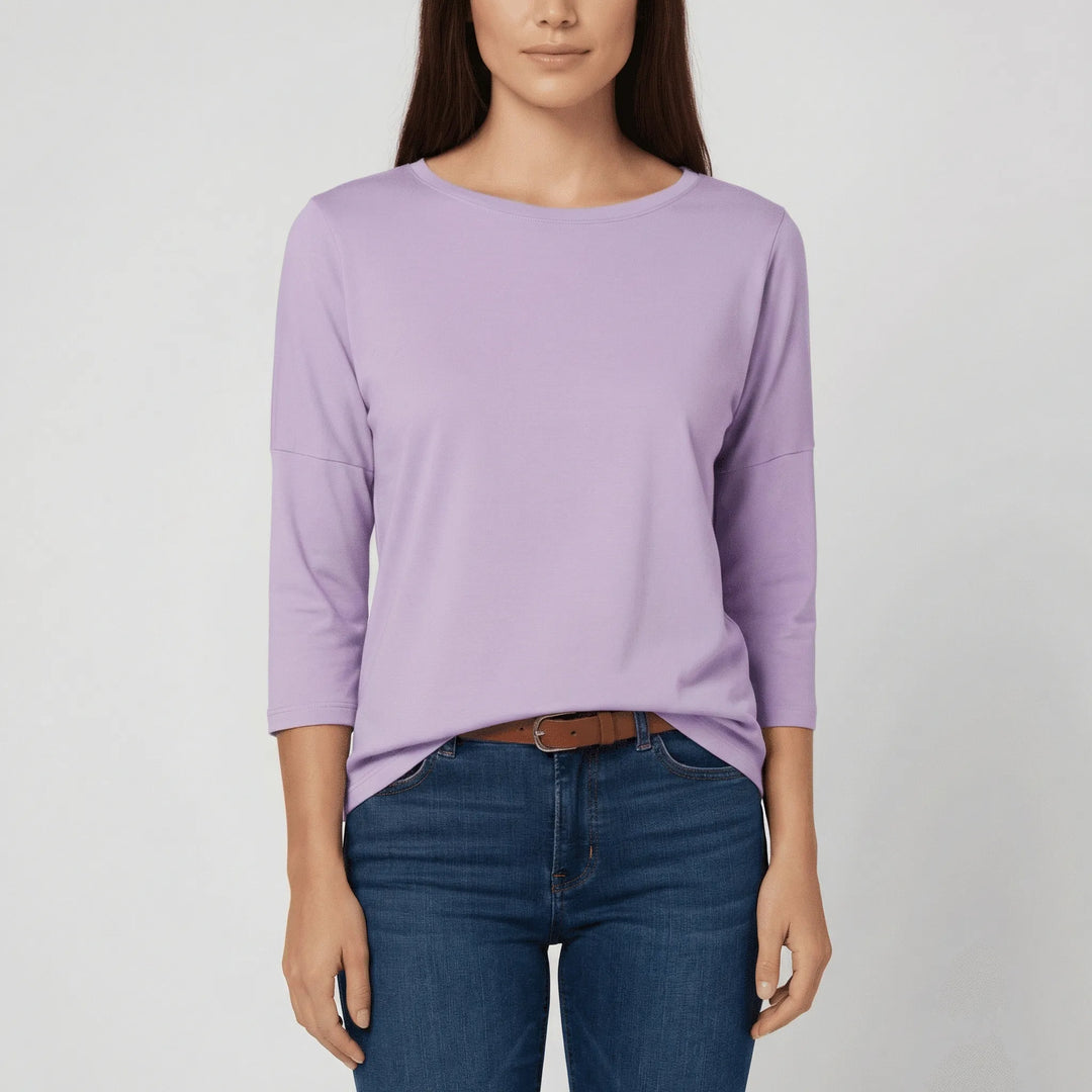 Rondhals-T-shirt met driekwartmouwen - Lucienne