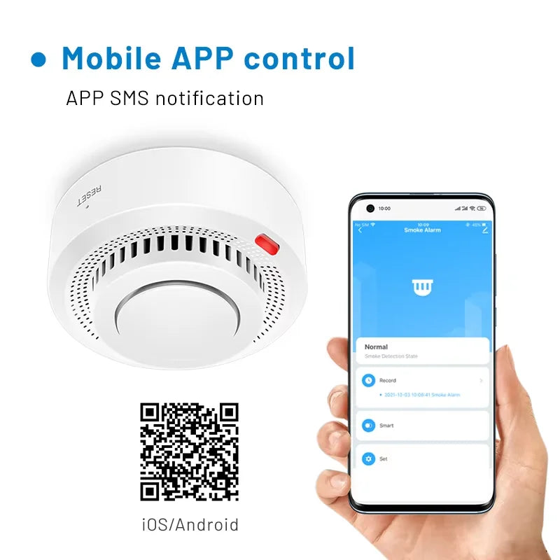 Slimme wifi-rookmelder brandmelder 85 dB – SafeSense