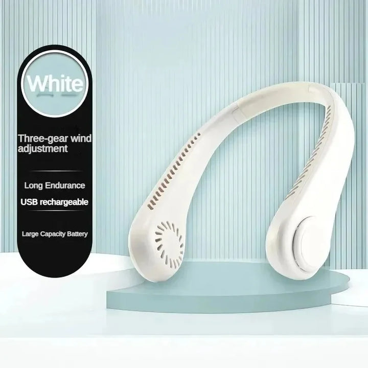 Draagbare oplaadbare nekventilator via USB met LED-display 8000mAh