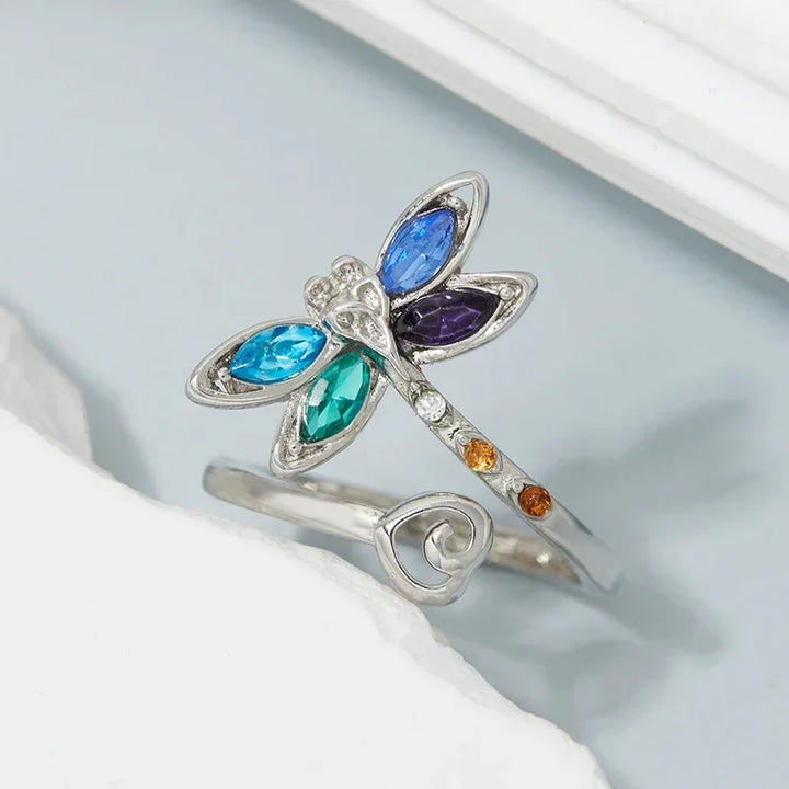 Vintage Libelle Verstelbare Ring